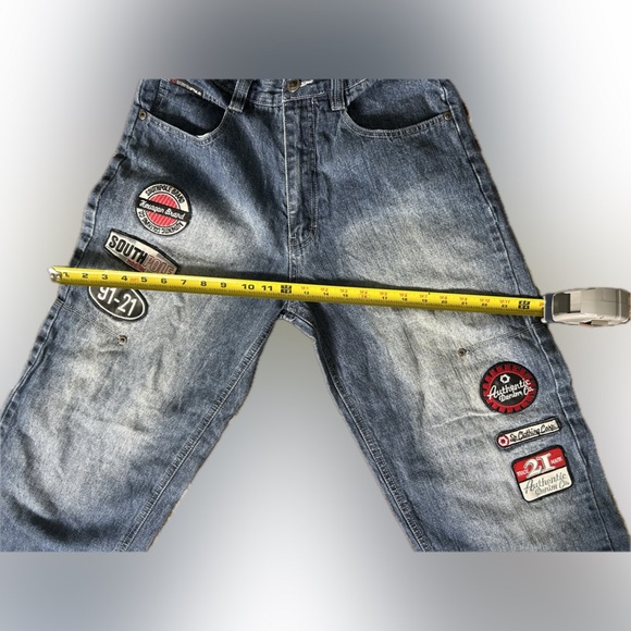 Y2K vintage Denim pants with Patches vintage - Picture 6 of 10